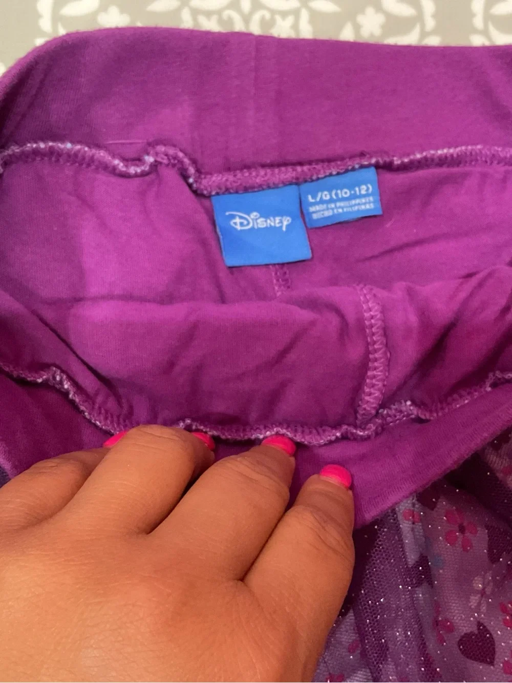 Disney Frozen Elsa Girls Purple Lavender Shirt & Skirt Set Size L (10–12)
